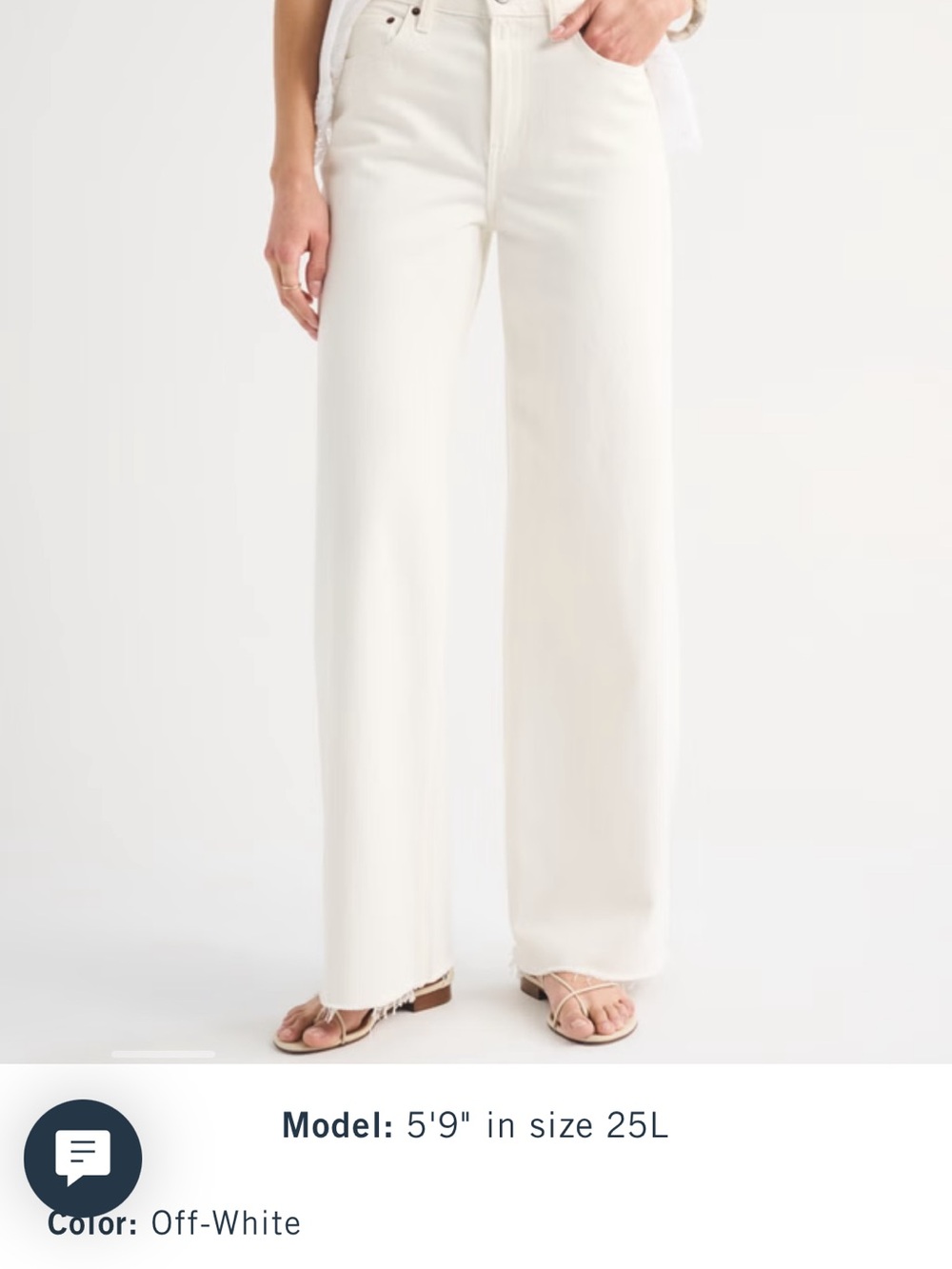 Abercrombie & Fitch Off-White Wide Leg Jeans